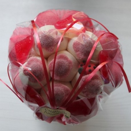 Bouquet Saint Valentin en bonbons - Caramelys Lyon