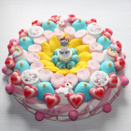Gâteau de bonbons Licorne pour un anniversaire fantasmagorique !